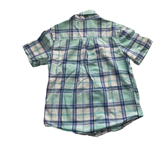 Boy’s Blue Button Down Plaid Shirt - Picture 3 of 3
